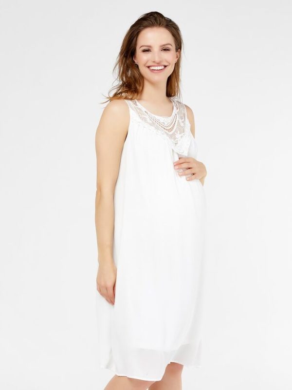 Maternity Dress Mamalicious Rita Cream White