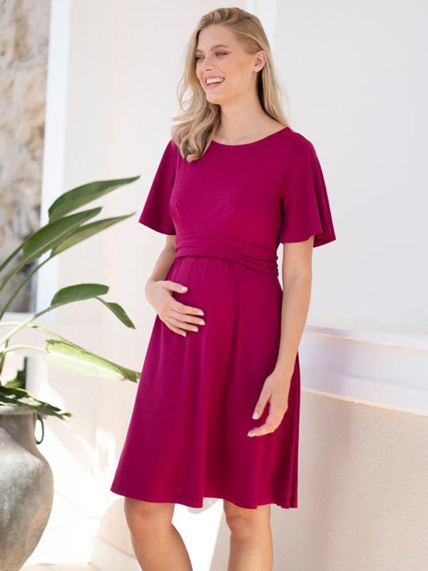 Seraphine Maternity Dress Rivera Raspberry Pink W010757