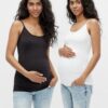 Maternity Black Strappy Top Heal Mamalicious 20016828 2 Pack